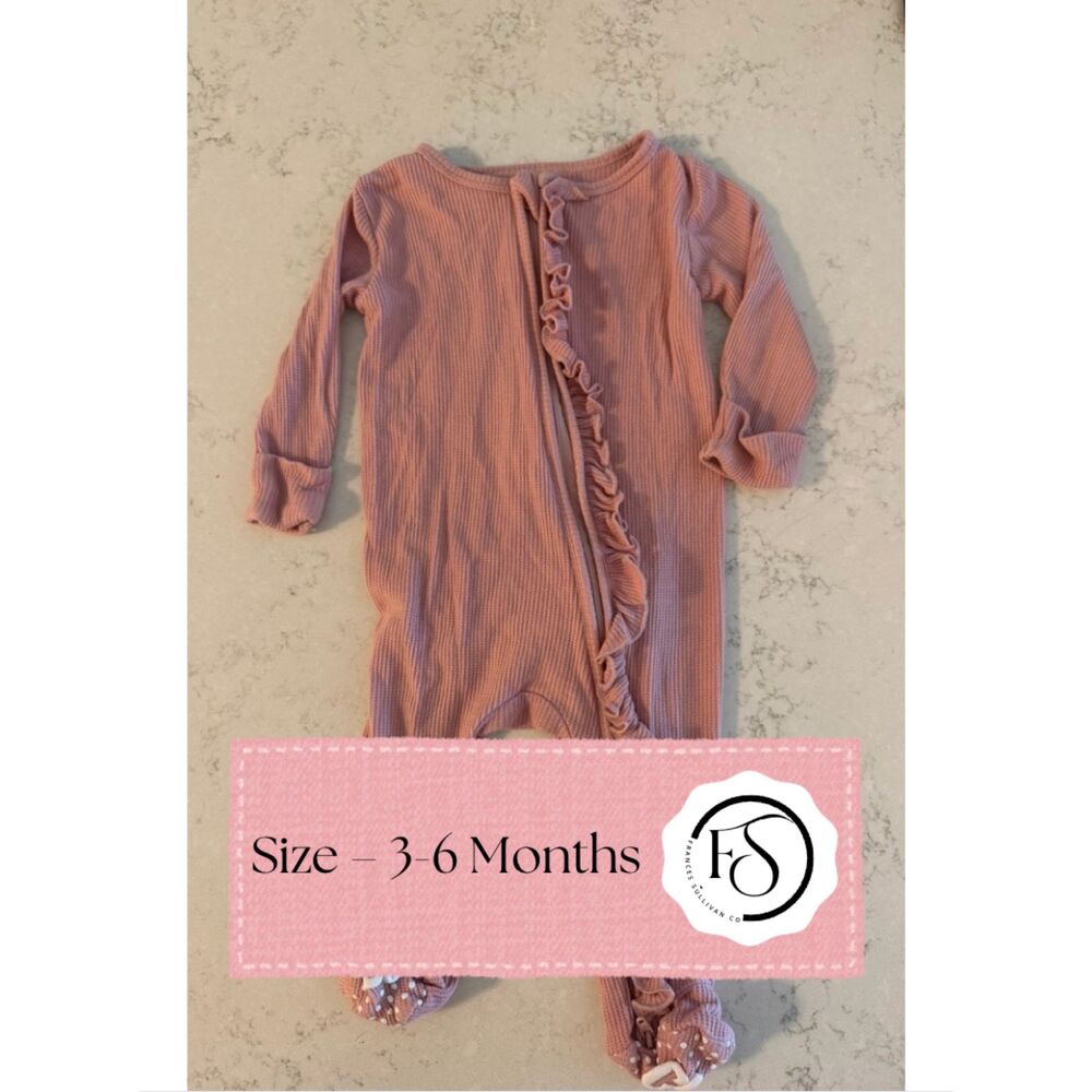 Baby Girl Fall Bamboo Ruffle Sleeper, 3-6M